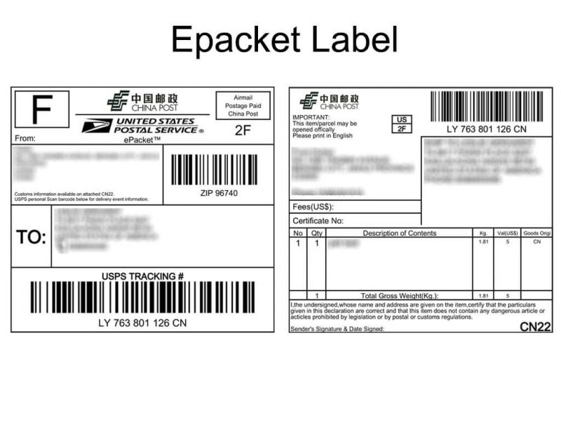 epacket label